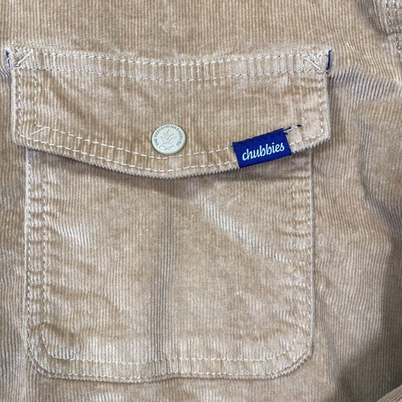 Chubbies Mens Corduroy Button-Up Jacket Beige Size Large - Picture 3 of 14
